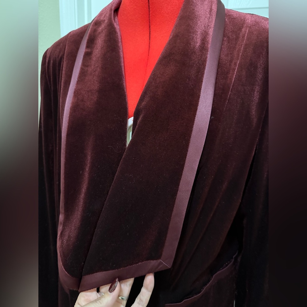 Laundry By Shelli Segal Deep Red/Burgundy Velvet Blazer, sz L - Picture 2 of 8